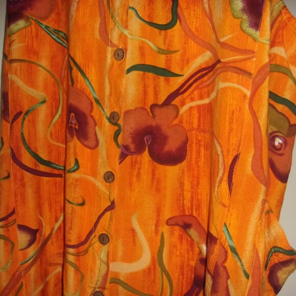 Womens Marla Kim Size XL Multi-Color Floral Full Length Open Dress - Picture 3 of 6